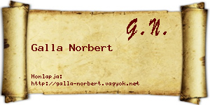 Galla Norbert névjegykártya